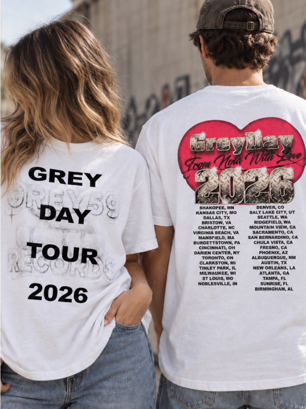Suicideboys Grey Day Tour 2026 Shirt G59 From Nola With Love White Tee